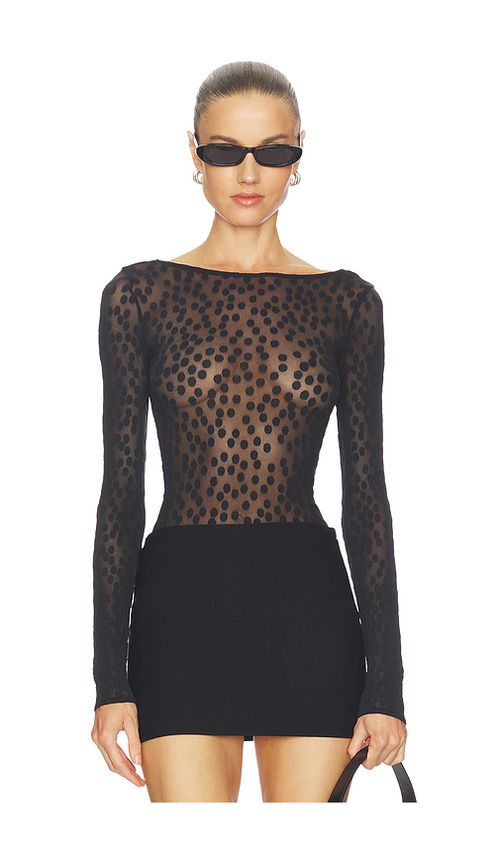 Wolford Sweet Dots String Bodysuit in Black. M. Also in
