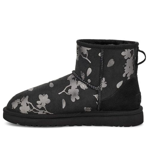 (WMNS) Classic Mini Floral Foil Fleece Lined Black