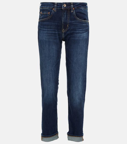 Girlfriend mid-rise slim jeans