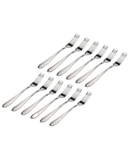 Set Of 12 Wave Sandblasted 18/0 Stainless Steel Salad Fork