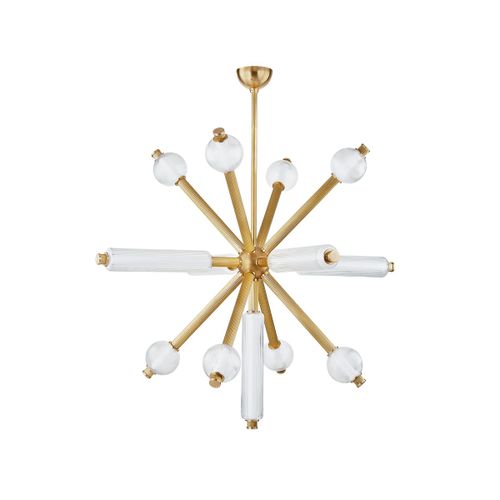 Vintage Brass LED Chandelier from the Atom Collection
