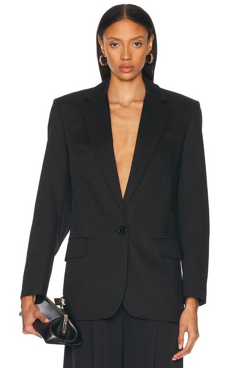Alexandre Vauthier Satin Tailoring Blazer in Black - Black.  44 also in 34, 36, 38