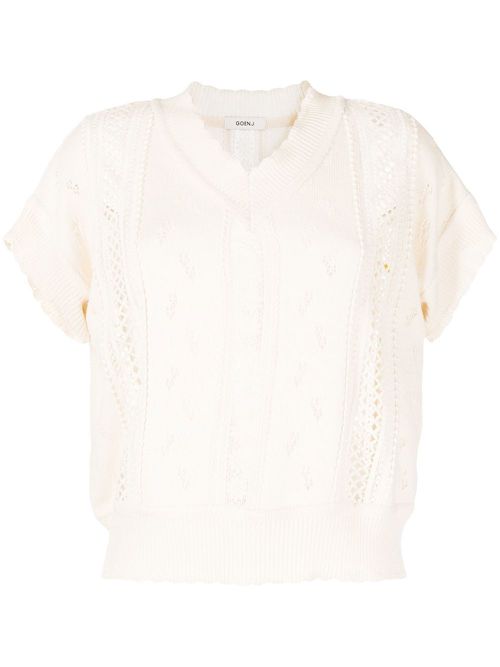 V-neck sleeveless jumper - White