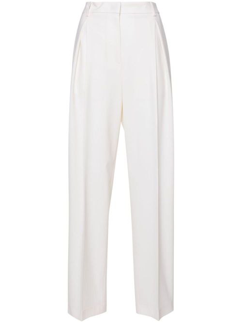 Pleated tailored wool trousers - Yellow