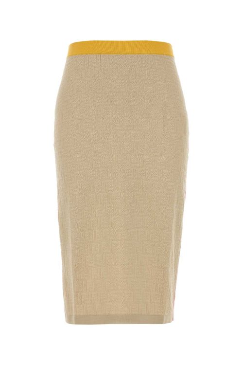 Color Block FF Skirt — Beige