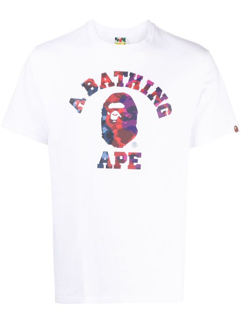 Logo-patch cotton T-shirt - White