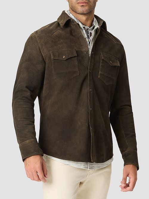 Men's Marstow Suede Shirt Jacket - Brown