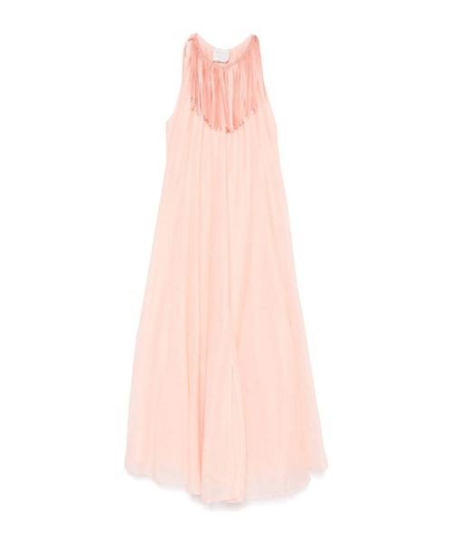 Fringe-detail midi dress