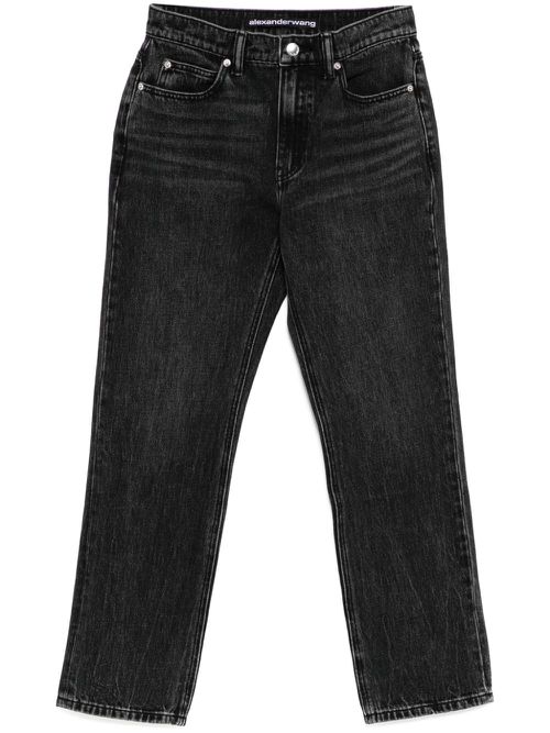 Stovepipe high-rise jeans - Black