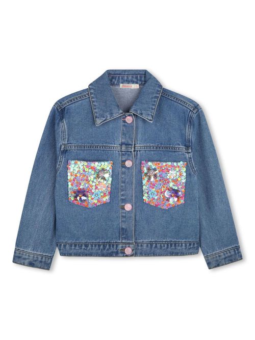 Sequin-embellished jacket - Blue
