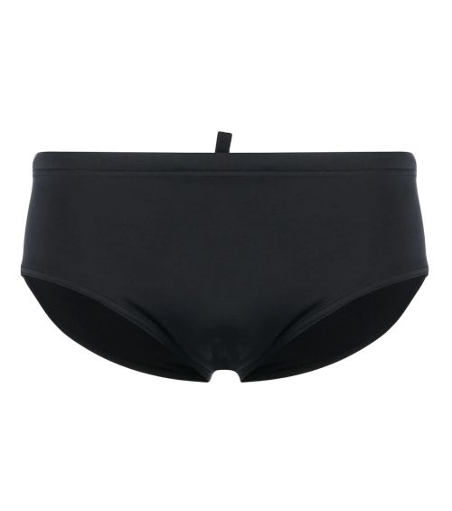 Black Solid Swim Brief