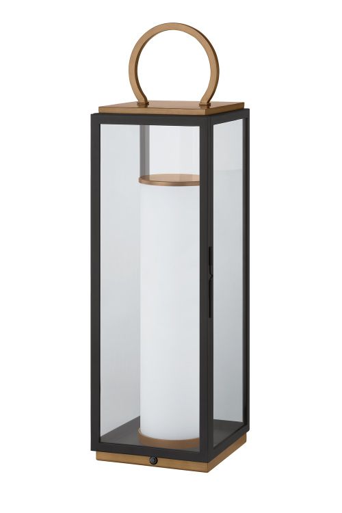 Patina Brass Textured Black LED Table Lamp from the Gareth Collection