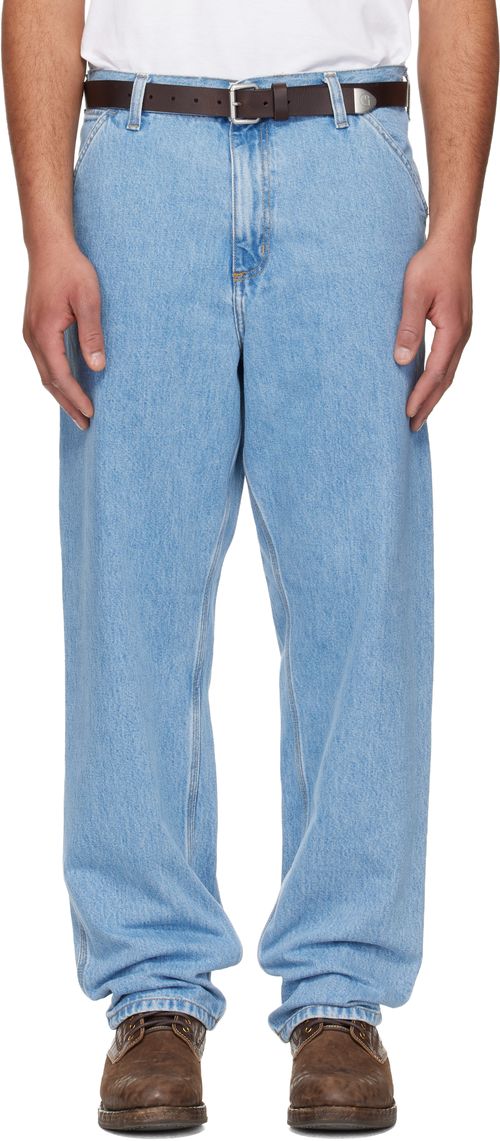 Blue Single Knee Jeans