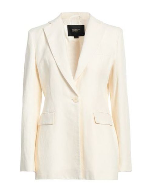 Woman Blazer Ivory Size 10 Cotton, Linen