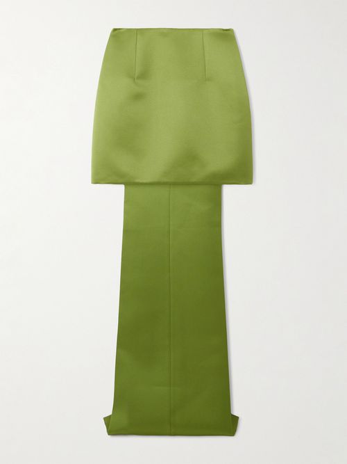 Harleigh Duchesse-satin Maxi Skirt - Green