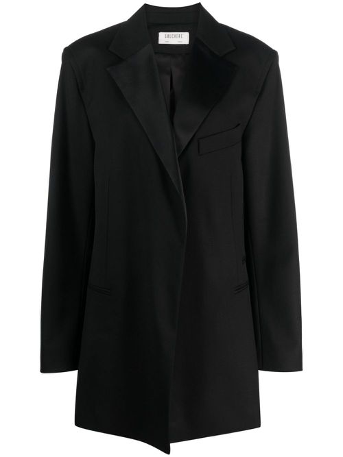 Notched-lapels single-breasted coat - Black