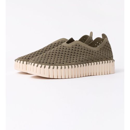 Ilse Jacobsen Womens Tulip Platform Shoes in Sage Green Nylon