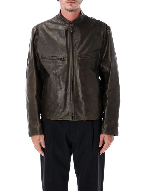 Men's Leather Zip-Front Jacket