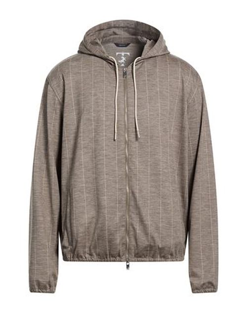 Man Cardigan Taupe Size 46 Virgin Wool, Polyamide, Elastane