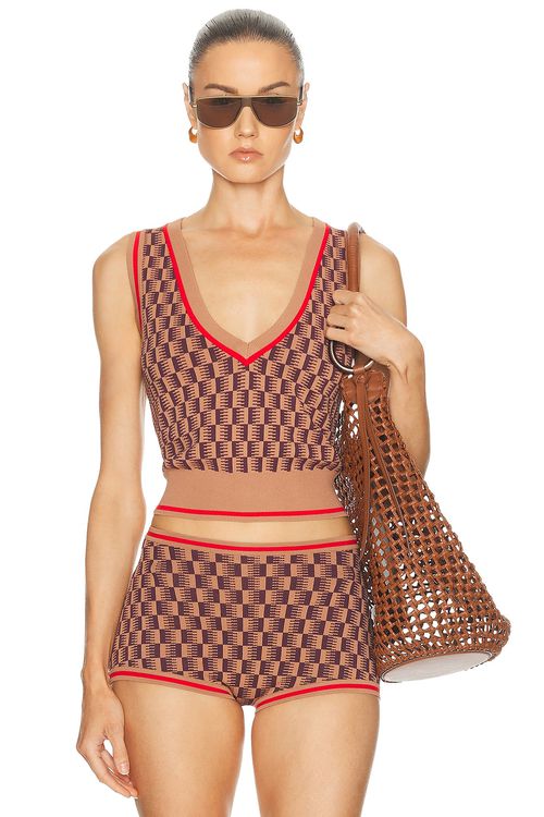 Tropic of C Isla Vest in Toffee Duafe - Brown. XS also in S