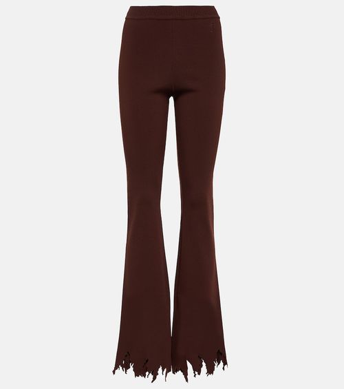 JW Anderson Ribbed-knit distressed slim pants
