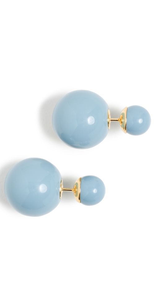 Double Ball Earrings French Blue Blue One Size