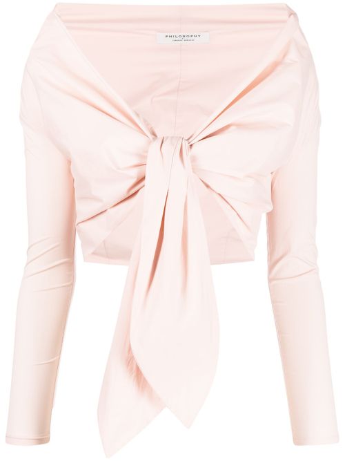 Wraparound-style crop top - Pink