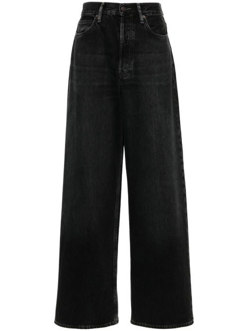 Low-rise wide-leg jeans - Black