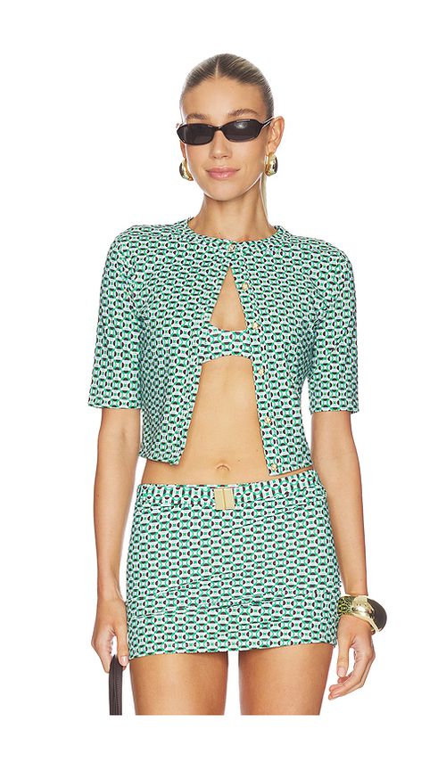 La Porte Lisa Cardigan in Green. - L also in M, S