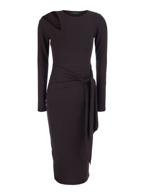 Knit Midi Dress — Brown