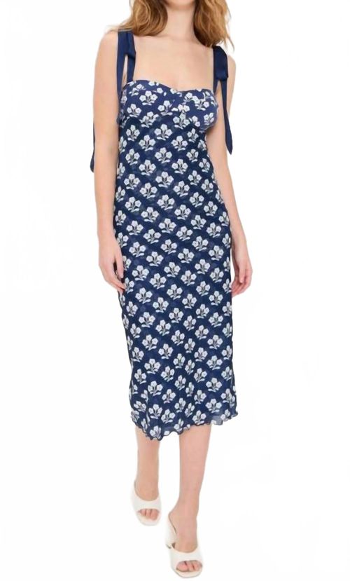 Printed Got Glam Slip Dress In Navy Combo