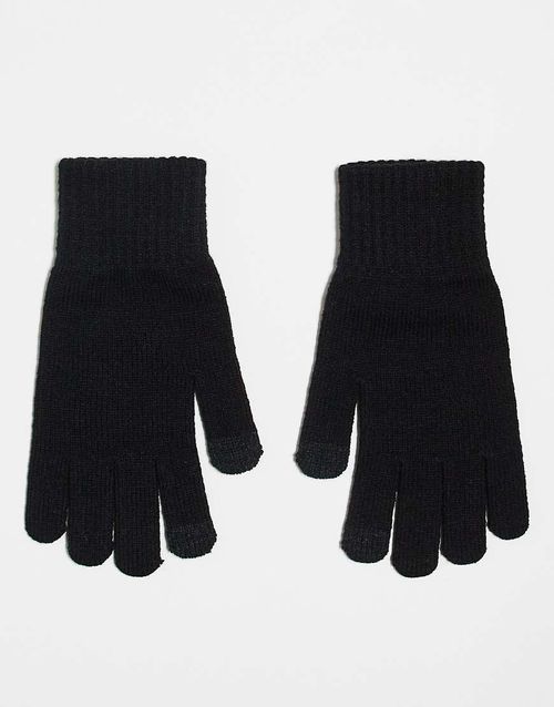 ASOS DESIGN touchscreen gloves in black