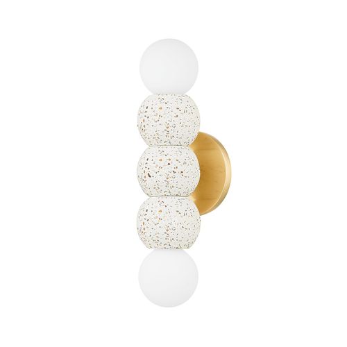 Aged Brass Two Light Wall Sconce from the Paola Collection