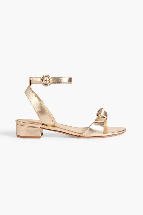Clarita 30 bow-detailed metallic leather sandals