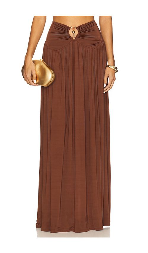 Lovers and Friends x Yhasmina Ferrara Lotte Maxi Skirt in Chocolate Brown.  XXS also in L, M, S