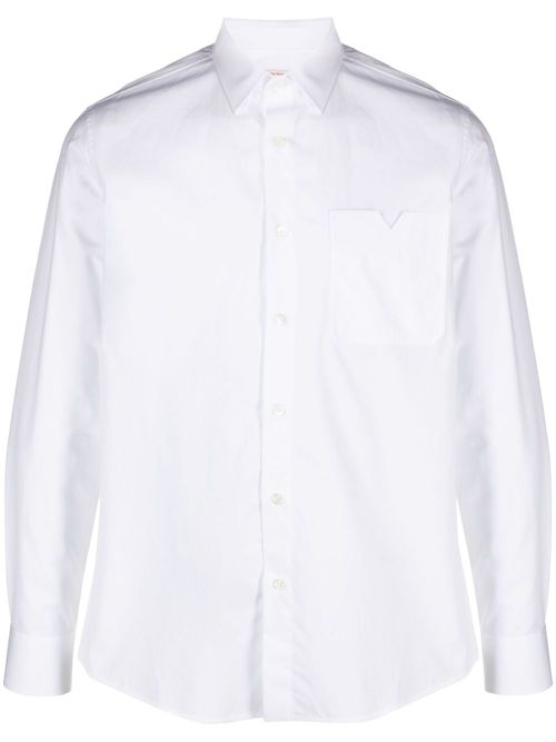 Chest-pocket cotton shirt - White