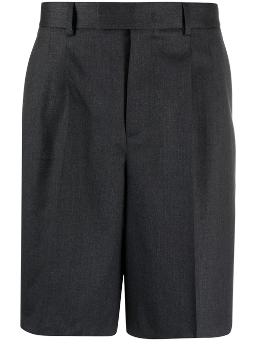 Stripe-Detail Knee-Length Shorts — Gray