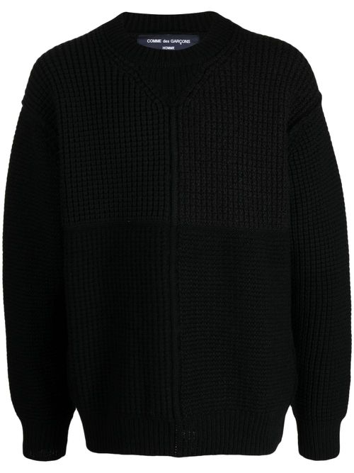 Long-sleeved wool jumper - Black