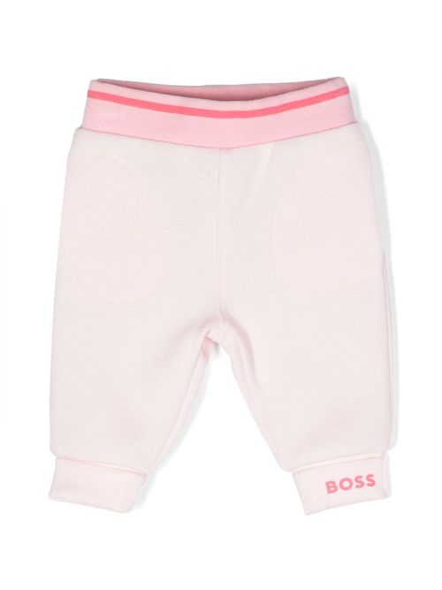 Logo-print piqué trousers - Pink