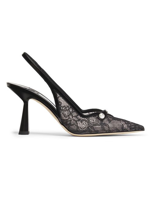 Women's Amita 85MM Lace Slingback Pumps - Black