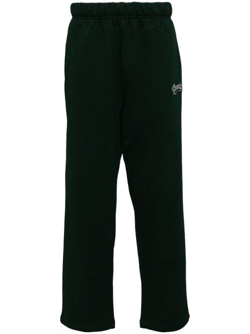 Logo-embroidered cotton track pants - Green