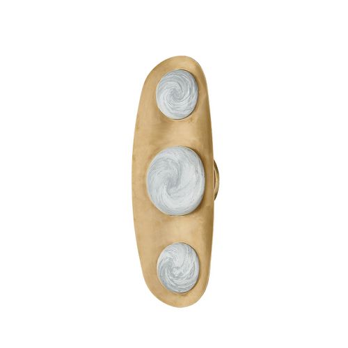 Vintage Brass LED Wall Sconce from the Bezel Collection