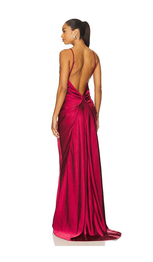 Lovers and friends vestido largo sloane en color burgundy XS también en L, M, S