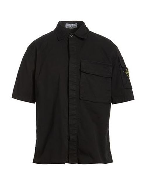 Man Shirt Black Size M Cotton, Elastane