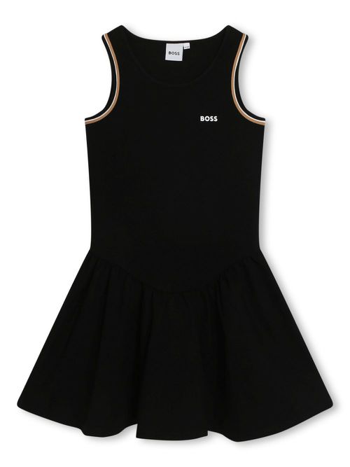 Logo-print A-line minidress - Black