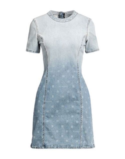 Woman Mini dress Blue Size 10 Cotton, Elastane