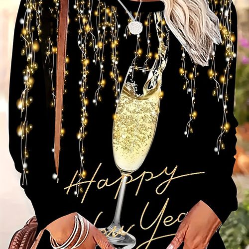 TEMU Long Sleeve T-shirt, Casual Crew Neck Top For Spring & Fall, Women's Clothing