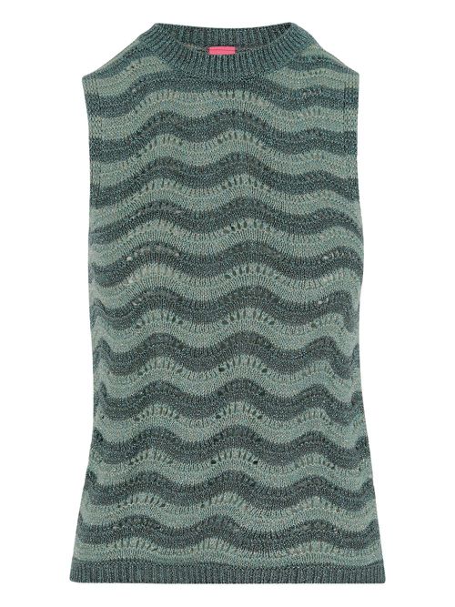 MARKET metallic-threading tank top - Green