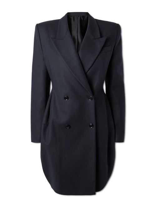 Double-breasted Cotton Blazer - Blue