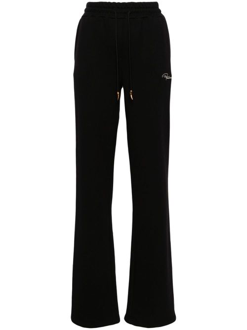 Logo-embroidered track pants - Black